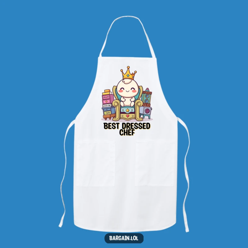 Funny Royal Chef Apron: Character Throne Style, Hilarious Kitchen Gift