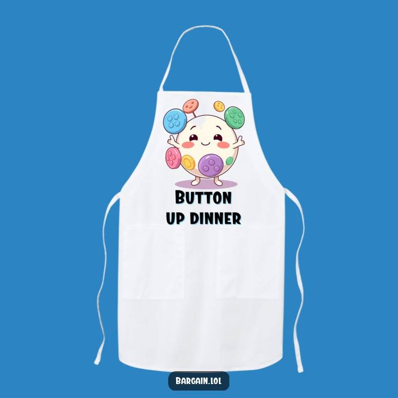 Funny Button Juggling Apron - Kitchen Fun for the Playful Chef!