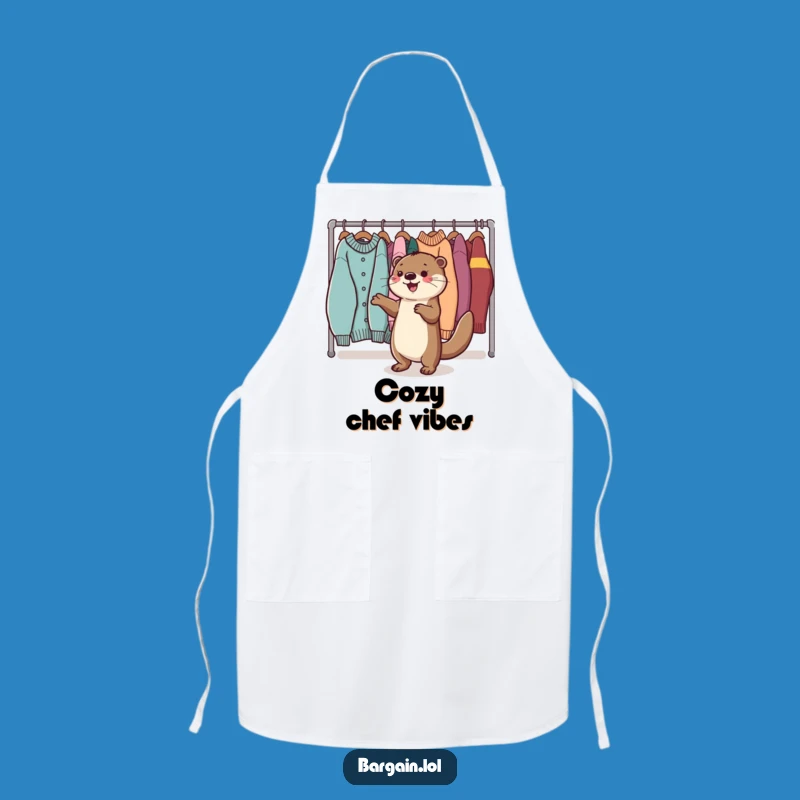 Funny Kawaii Otter Apron: Dance Through Baking with Sweaters