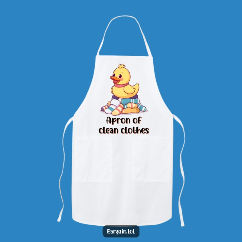 Funny Rubber Ducky Sock Apron - Humorous Kitchen Gift for Laundry Pros