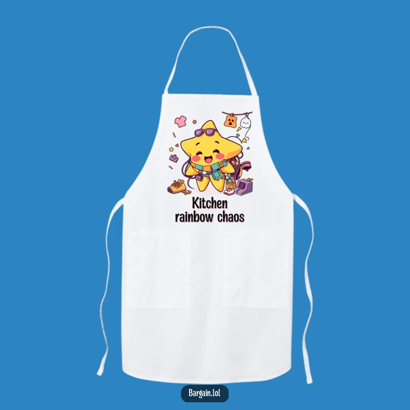Funny Star Fashion Apron: Humorous Kitchen Wear for Vintage Enthusiasts