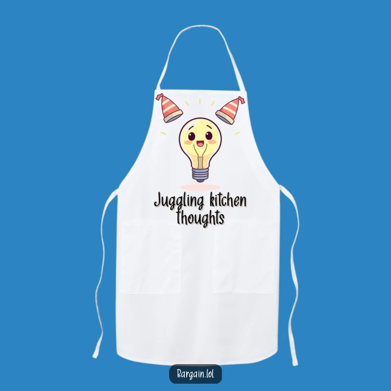 Funny Surprised Lightbulb Juggling Hats Apron: Cook with Confidence and Comedy, Funny Gift