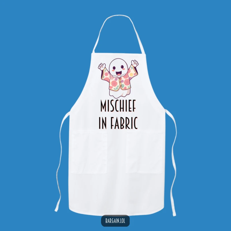 Funny Kawaii Ghost Chef Apron: Spooky Vintage Kitchen Wear Gift