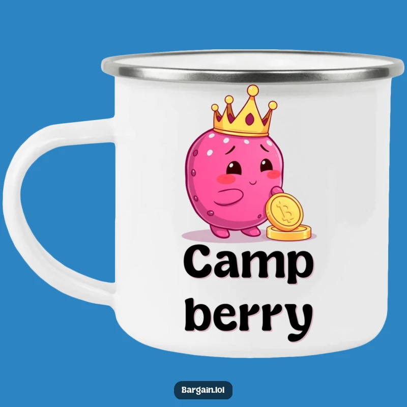 Funny Berry King Camping Mug: Regal Berry Character, Durable Funny Gift for Camp Kings