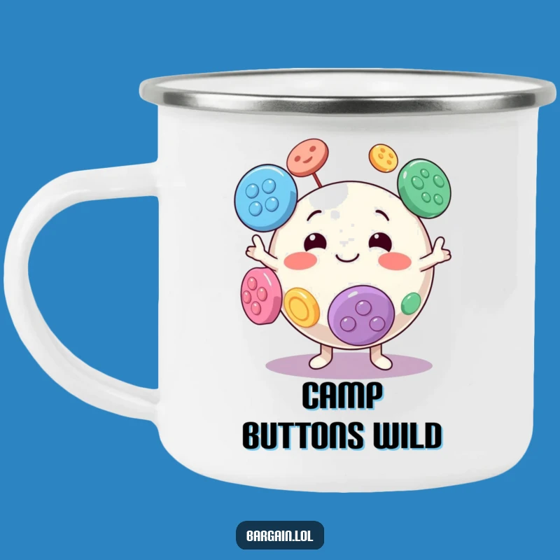 Funny Button Juggling Camping Mug - Your Adventure Buddy for Laughs!