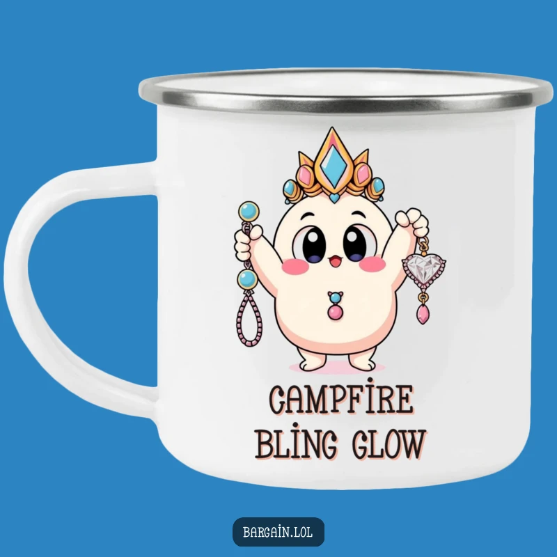 Funny Camp Bling Mug: Blob Character Adventure, Outdoor Hilarious Gift