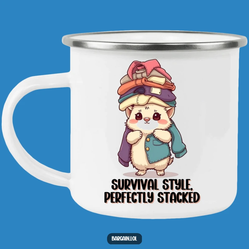 Funny Creature Balancing Camping Mug: Vintage Style Outdoor Humor