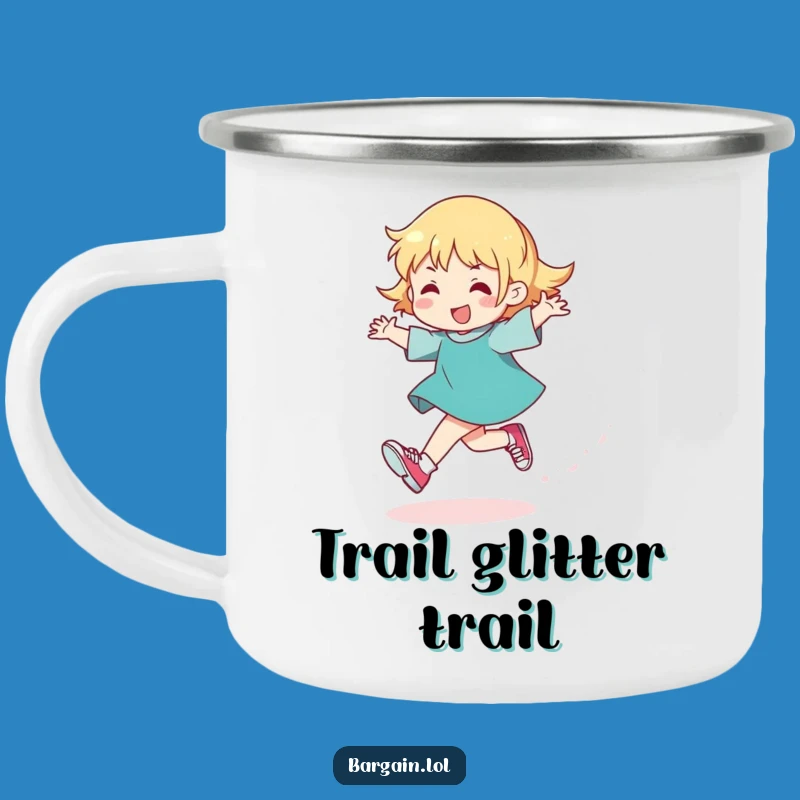 Funny Glitter Shoes Camping Mug: Your Trail Buddy for Coffee and Comedy