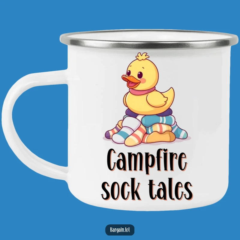 Funny Rubber Ducky Sock Camping Mug - Outdoor Humor Gift