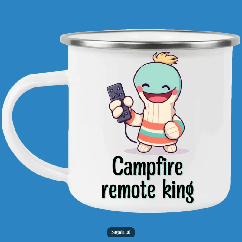 Funny Sock Puppet Remote Control Camping Mug: Adventure with Humor, Perfect Funny Gift