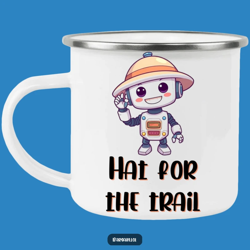 Durable Funny Robot Campfire Mug: Humorous Outdoor Companion