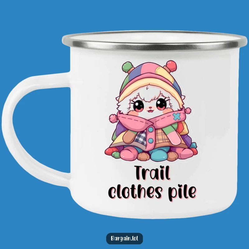 Funny Wardrobe Explorer Enamel Mug - Rugged & Hilarious Outdoor Gear