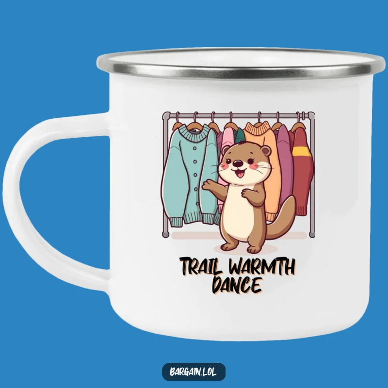 Adventure-Ready Funny Kawaii Otter Camping Mug: Sweater Dance