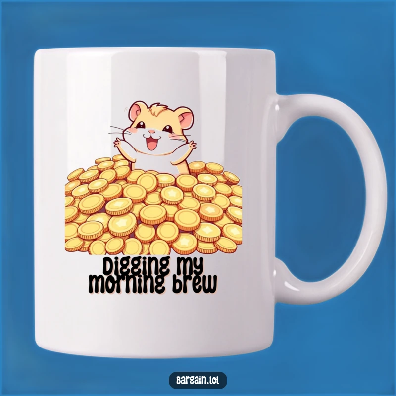 Funny Hamster Coin Dive Mug - Joyful Greed & Hilarious Gift for Hamster Fans