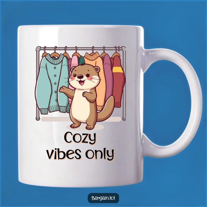 Funny Kawaii Otter Mug: Happy Dance Sweater Season Gift