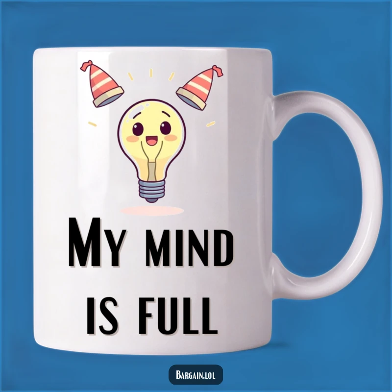 Funny Surprised Lightbulb Juggling Hats Mug: Hilarious Gift for Bright Ideas Lovers