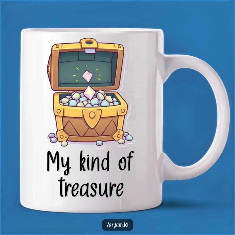 Funny Treasure Gem Mug - Sparkly Overflowing Chest Design, Perfect Funny Gift for Collectors