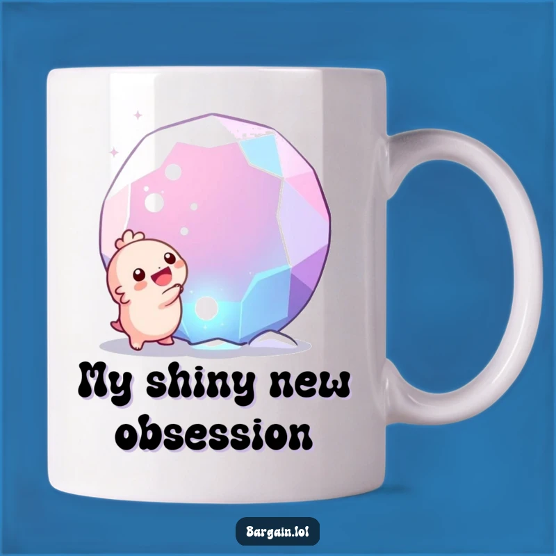 Funny Gem Discovery Mug: Tiny Creature's Joyful Find, Perfect Gift