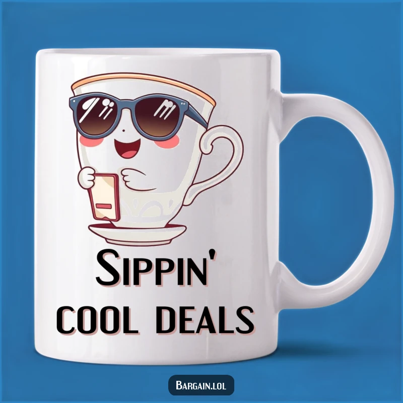 Funny Teacup Sunglasses Mug: Cool Vibes, Perfect Gift for Coffee Lovers