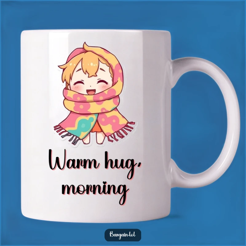 Funny Scarf Swallowed Mug: Tiny Character's Cozy Chaos, Perfect Funny Gift Adventure!