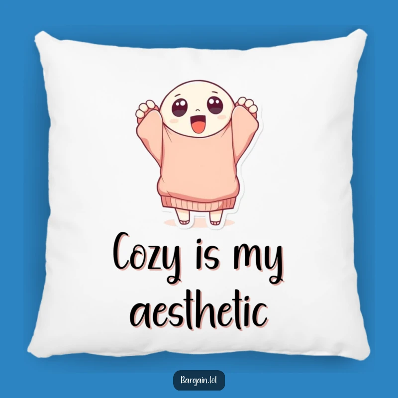 Funny Sweater Pillow: Cozy Cushion With Cute Thrift Character Design