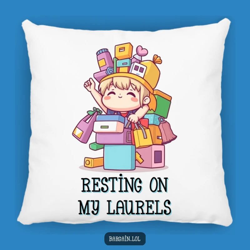 Funny Bargain Pillow: Cozy Cushion With Cute Shopping Triumph