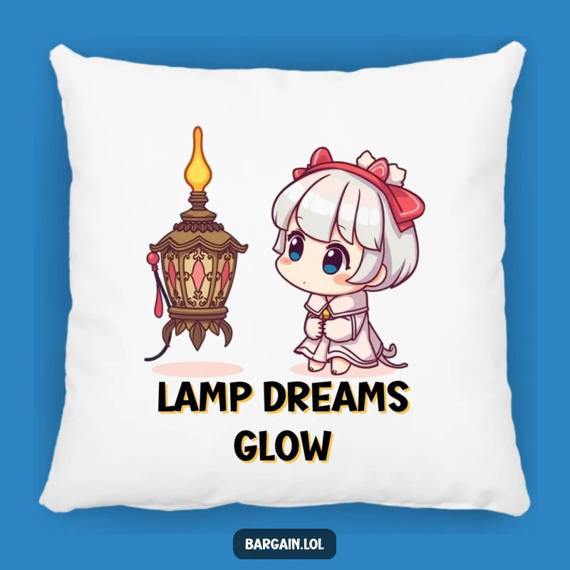 Funny Throw Pillow: Curious Lamp Character - Bizarre Comfort, Funny Gift