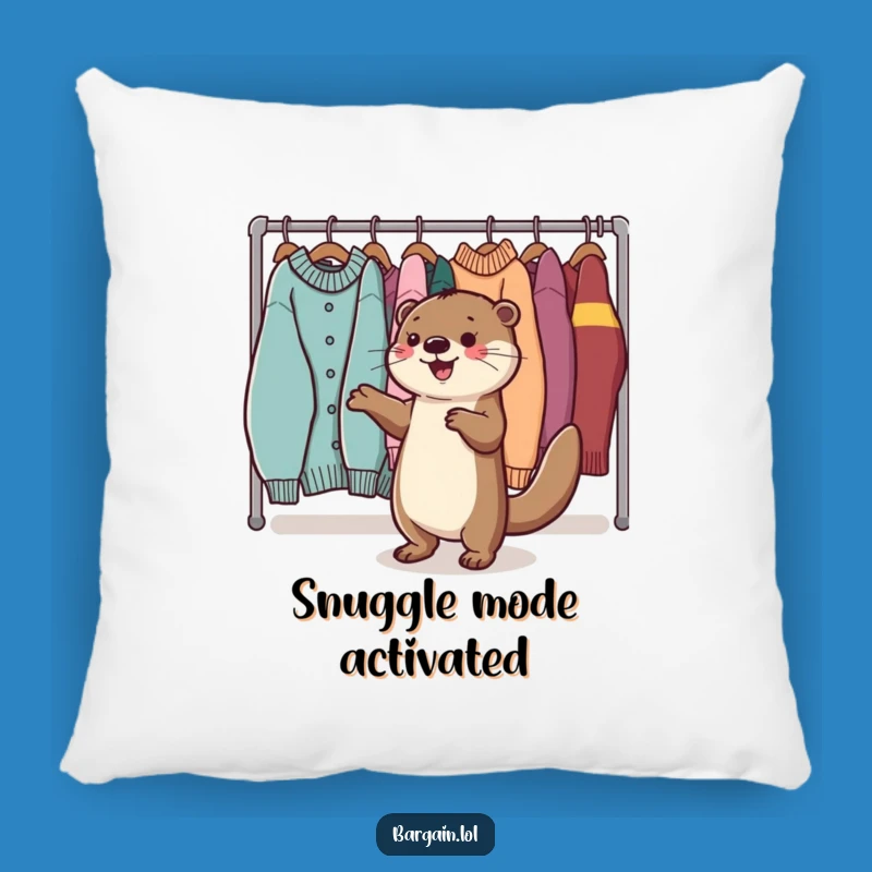 Cozy Funny Kawaii Otter Pillow: Sweater Dance Cuddle Buddy