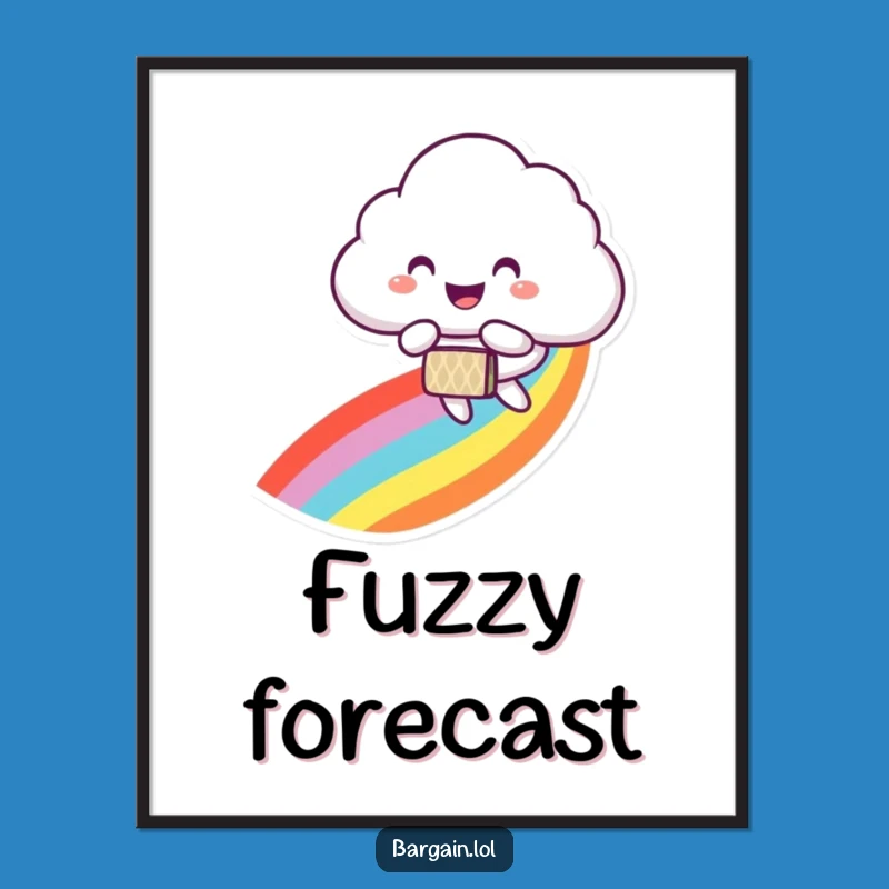 Funny Art Print: Cloud's Rainbow Path, Instant Funny Gift Download!