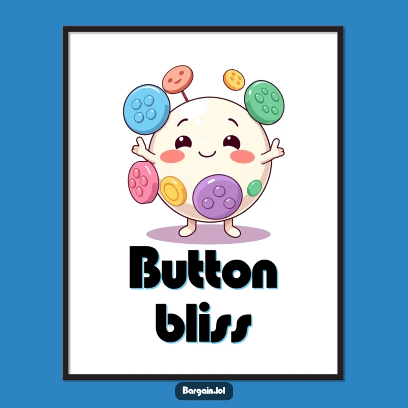Funny Button Juggling Digital Art - Instant Joy for Your Walls!