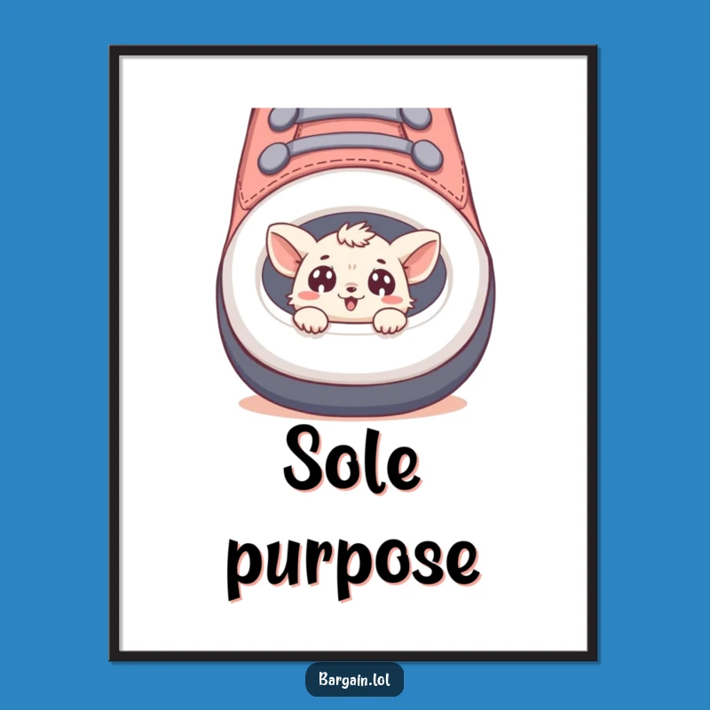 Funny Creature Shoe Peek Digital Art - Instant Whimsy for Your Walls!