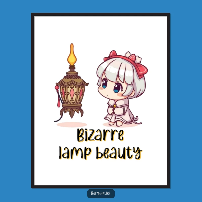 Funny Digital Art: Curious Lamp Character - Instant Intriguing Funny Gift