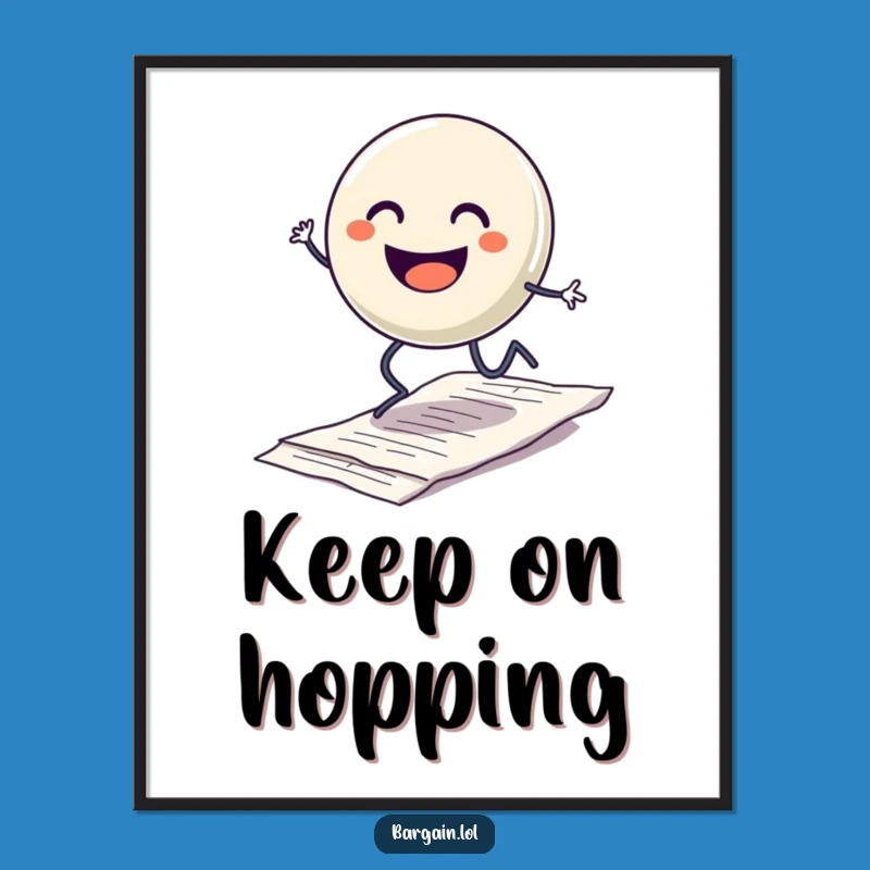 Funny Hopping Button Digital Art: Decorate with This Hilarious, Cheerful Character's Vibrant Energy!