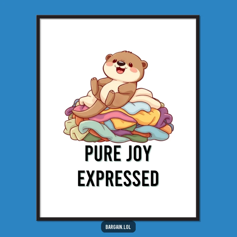 Funny Otter Slide Digital Print: Instant Whimsical Wall Art Download