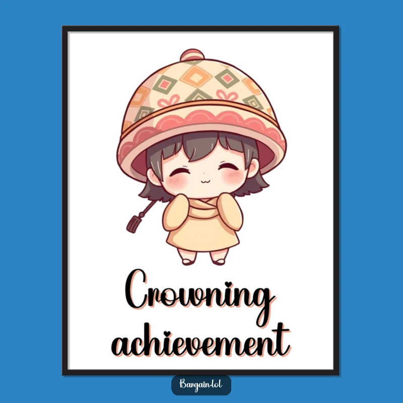 Funny Oversized Hat Art Print - Shy Style Wall Decor