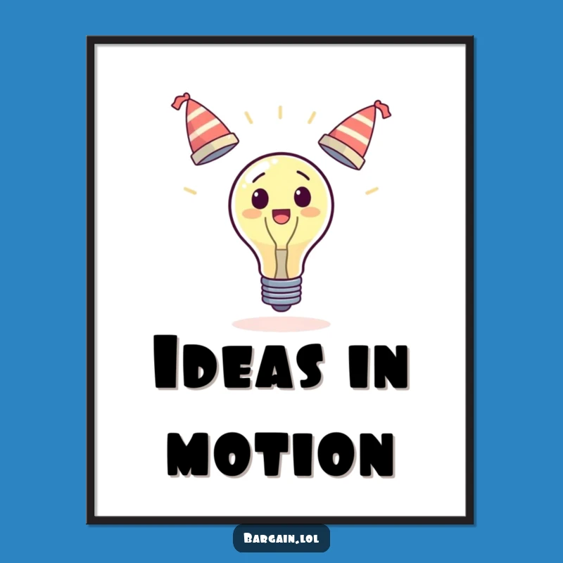 Funny Surprised Lightbulb Juggling Hats Print: Instant Brightness, Perfect Digital Funny Gift