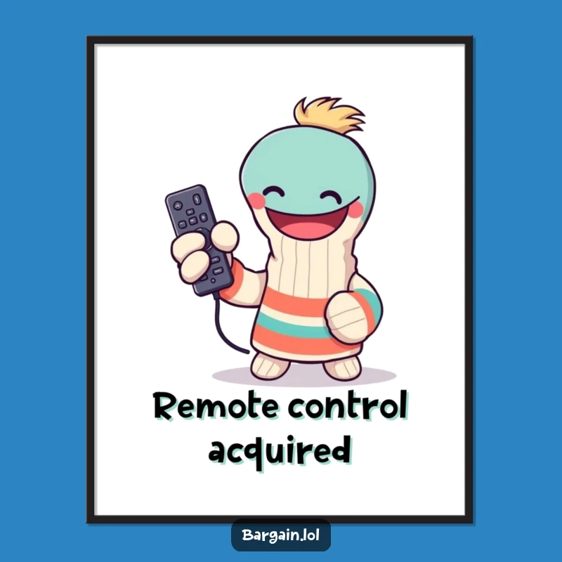 Funny Sock Puppet Remote Control Print: Instant Laughs, Perfect Funny Digital Gift