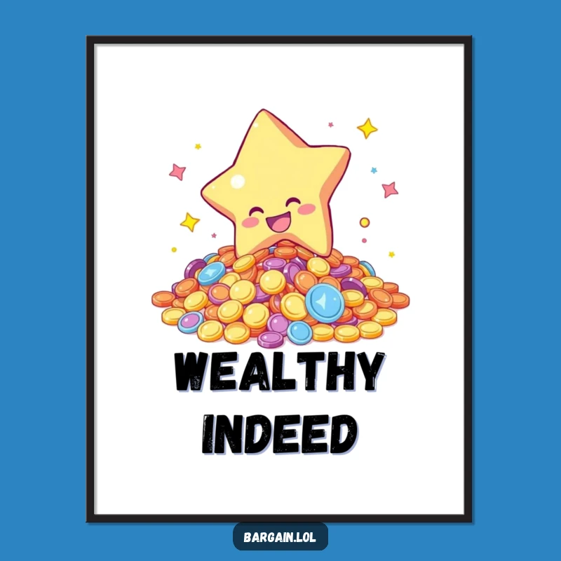 Funny Star Coins Digital Art - Instant Download Luck, Decorate with Joy, Perfect Funny Gift