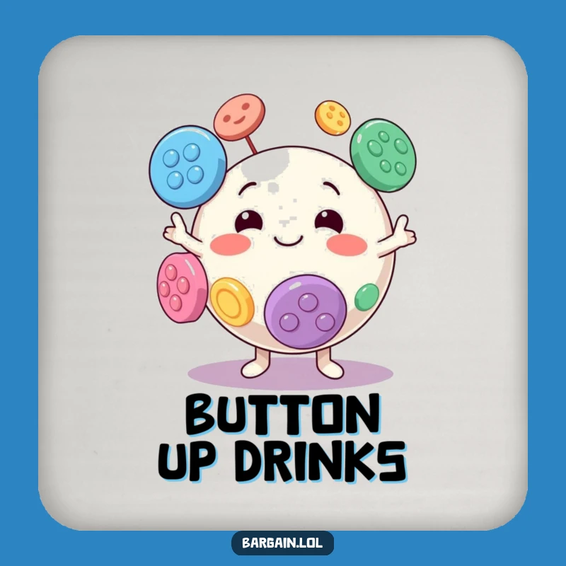 Funny Button Juggling Coaster Set - Protect Surfaces with Playful Charm!