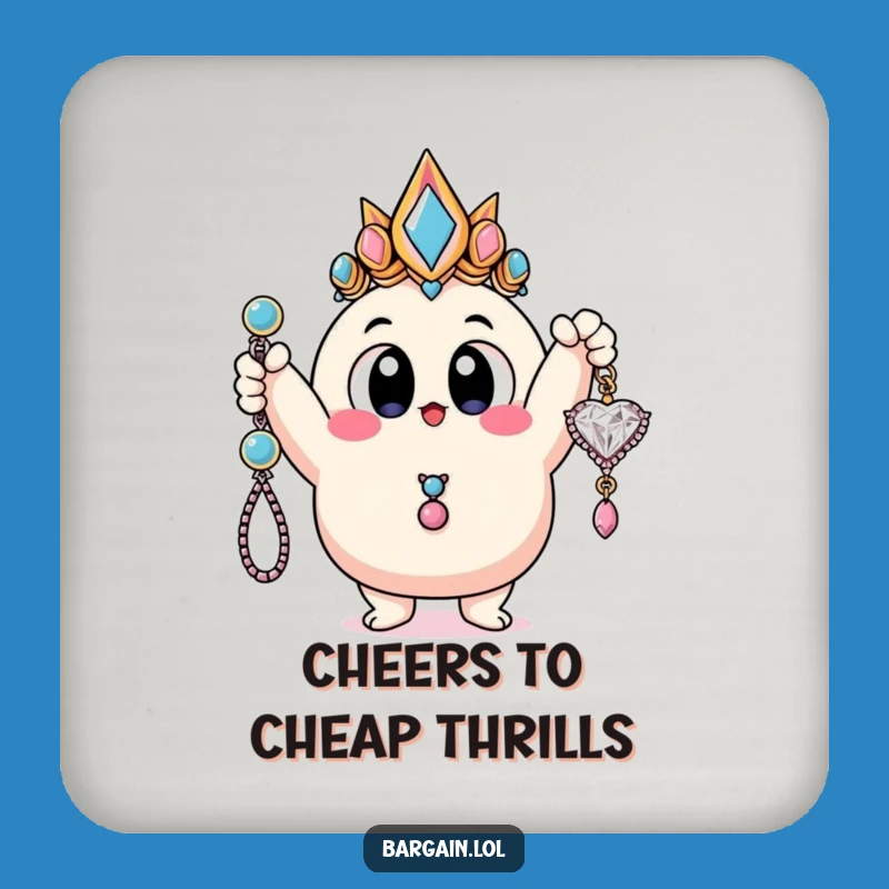 Funny Bling Coaster: Blob Character Protection, Hilarious Table Decor Gift