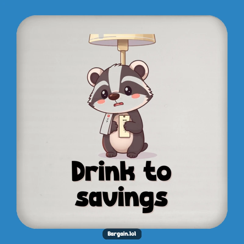 Funny Kawaii Badger Drink Coaster: Lamp Price Surprise Protection