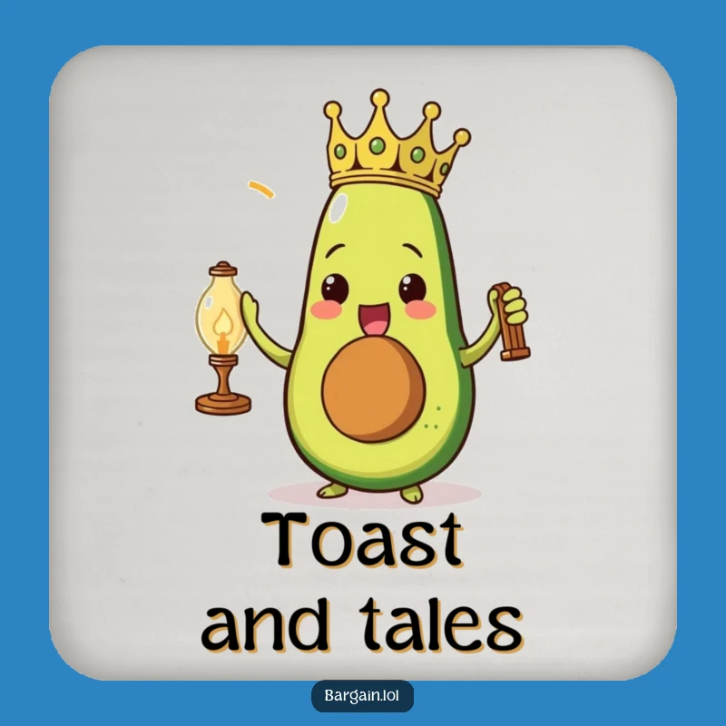 Funny Avocado Crown Coaster: Regal Protection, Perfect Gift