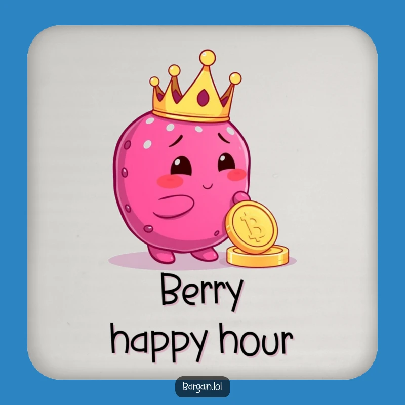 Funny Berry King Coaster: Crowned Berry Protection, Chic Funny Gift