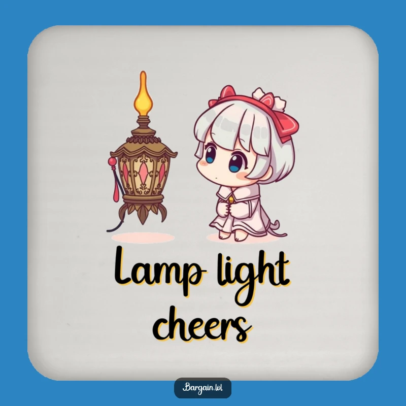 Funny Coaster: Curious Lamp Character - Bizarre Art, Tabletop Intrigue, Funny Gift