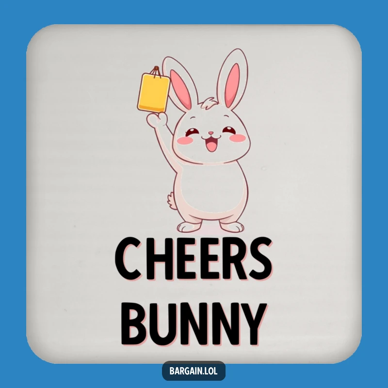 Funny Coaster Set: Bunny's Bargain Base, A Hilarious Funny Gift!