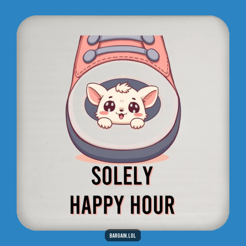 Funny Creature Shoe Peek Coaster Set - Protect Surfaces with Humor!