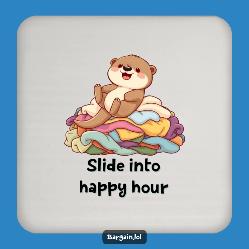 Funny Otter Clothes Coaster: Humorous Protection for Your Surfaces