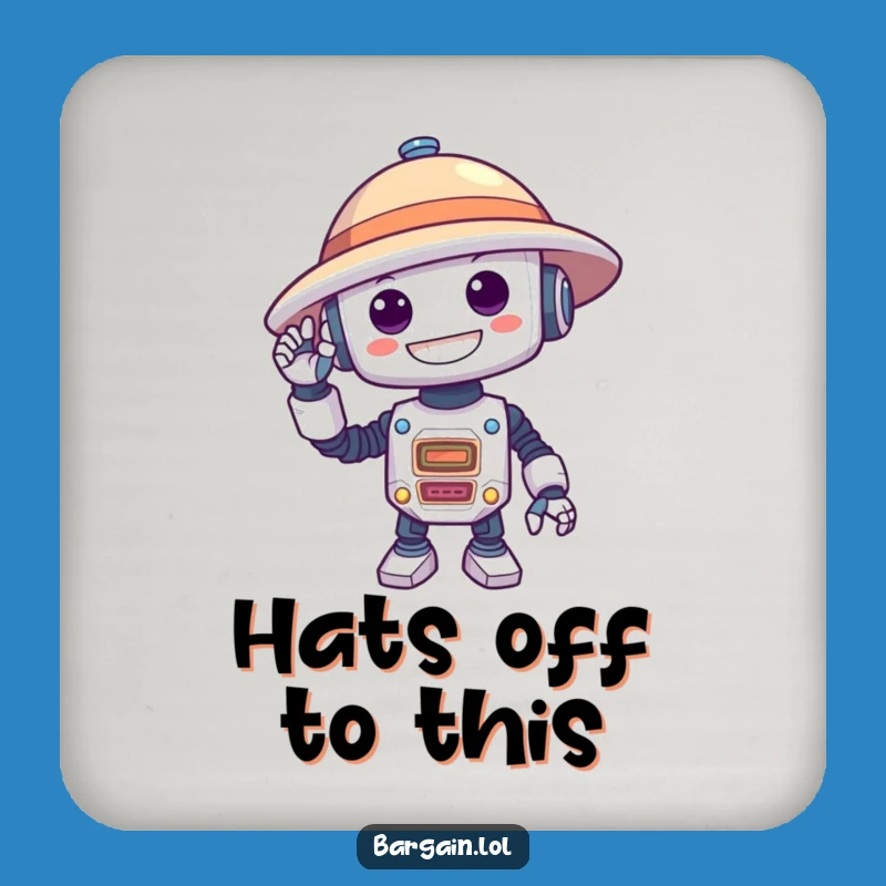 Funny Robot Hat Coaster: Humorous Protection for Your Surfaces