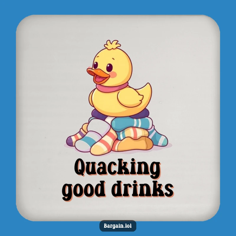 Funny Rubber Ducky Sock Coaster - Humorous Gift for Laundry Fans