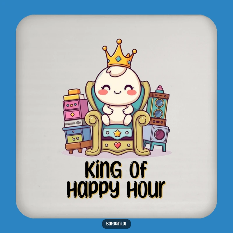Funny Thrift Throne Coaster: Royal Character Protection, Hilarious Table Decor Gift